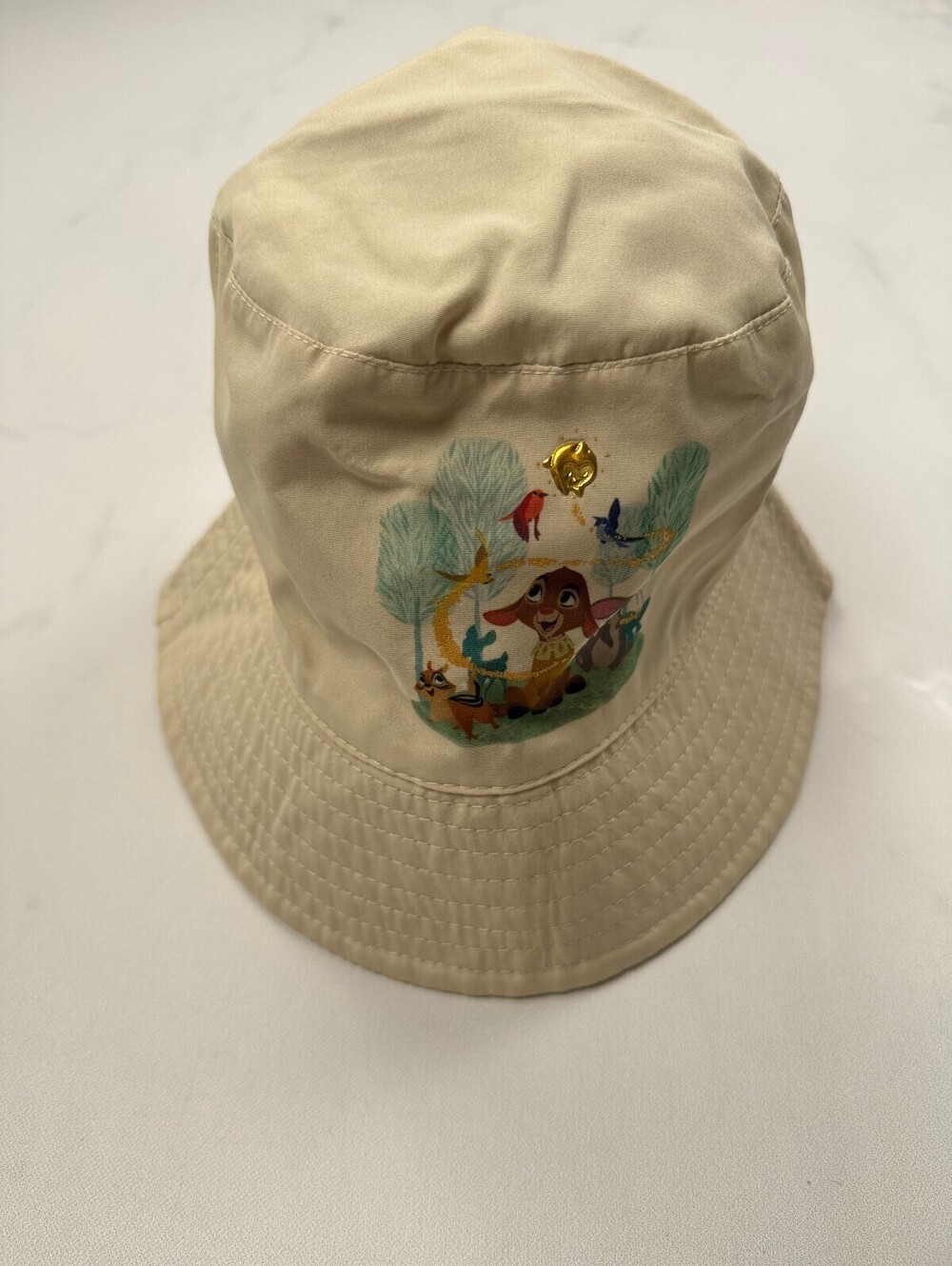 Disney Theme Park Bucket Hat Beige Contemporary Statement Piece - One Size